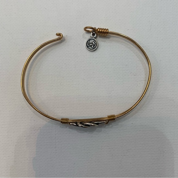 Luca + Danni Love Knot Bangle Bracelet Mixed Metal Silver and Brass - Picture 9 of 12